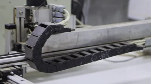 A modern production machine for applying inscriptions and photographs on a Stock-Footage 253469633