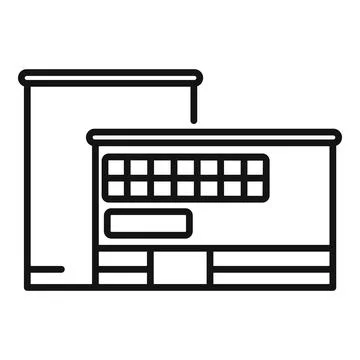 Modern production plant building processing manufacturing line icon Illustrazione stock