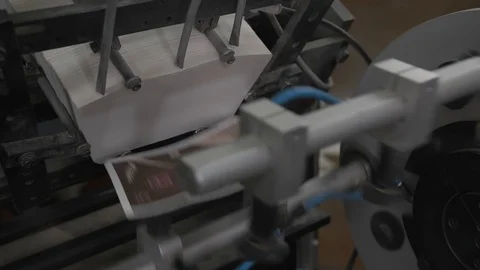 Modern production process of disposable paper cups for public catering business Stock Footage 92797387