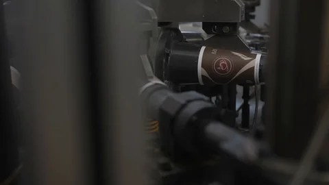 Modern production process of disposable paper cups for public catering business Stock Footage 92797622