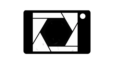 Modern professional camera animation video on white background Stock Footage 344250636