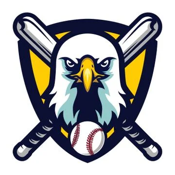 Modern Professional Eagle Baseball Team Logo Badge Stock Illustration