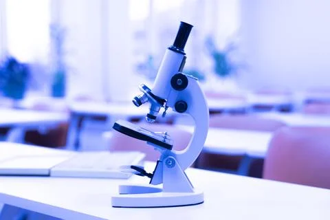 A modern professional electronic microscope, scientific research Stock Photos