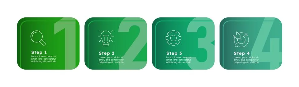 Modern professional graphic elements infographic 4 steps Stock Illustration