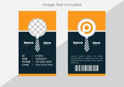 Modern professional id card template design with corporate colors and placeholde Stock Illustration