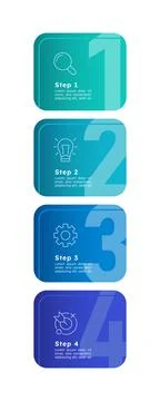 Modern professional layout structure infographic 4 steps Stock Illustration