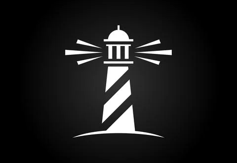 Modern professional lighthouse logo emblem. Harbor logo, Lighthouse Logo de.. Stock Illustration