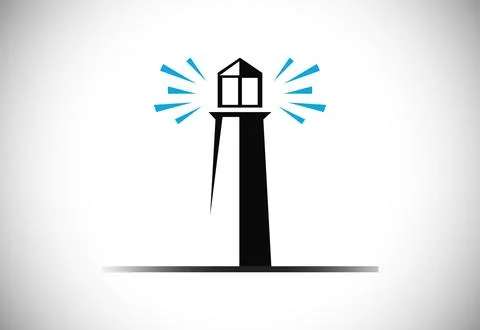 Modern professional lighthouse logo emblem. Harbor logo, Lighthouse Logo de.. Stock Illustration