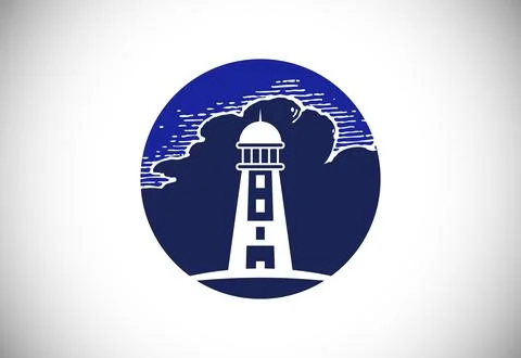 Modern professional lighthouse logo emblem. Harbor logo, Lighthouse Logo de.. Stock Illustration