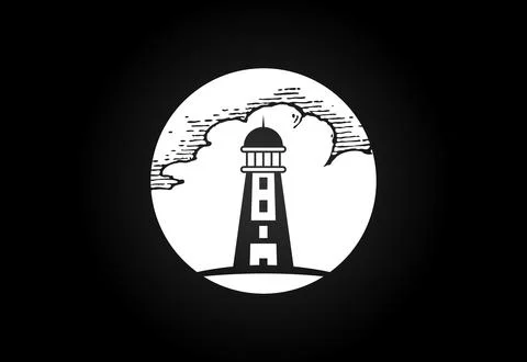 Modern professional lighthouse logo emblem. Harbor logo, Lighthouse Logo de.. Stock Illustration