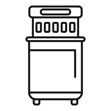 Modern professional multi cooker machine for cooking line icon Stock Illustration