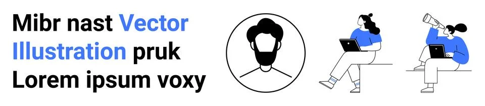 Modern Professional Vector Art with Tech Elements for Creative Projects Stock Illustration