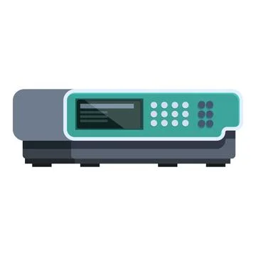 Modern programmable syringe pump injecting drugs with precision in healthcare Illustrazione stock