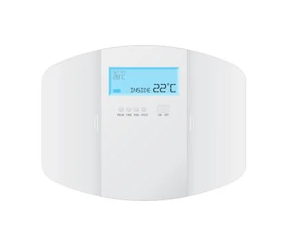 Modern programmable thermostat on white background Stock Illustration