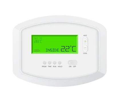 Modern programmable thermostat on white background Stock Illustration