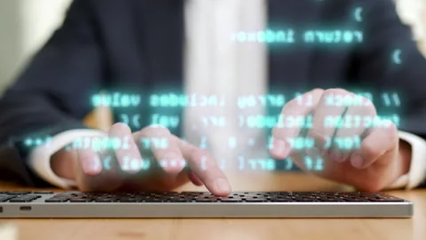 Modern Programmer Working of Develop Smart Innovation Close up Vídeos de archivo 170304918