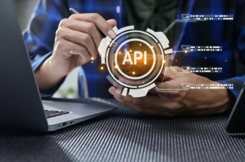 Modern Programming Interface API Concept for Software Development Stock Photos