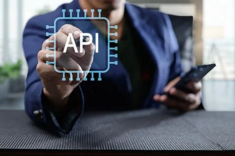 Modern Programming Interface Concept with API Visual Representation Stock Photos