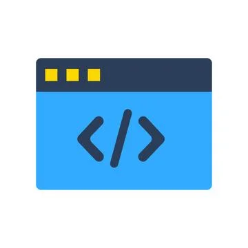 Modern programming mark and window icon. Vector. Stock Illustration