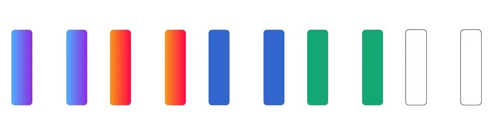 Modern Progress Bar Elements in Various Colors 库存插图