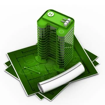 Modern project of building. Ilustración de archivo