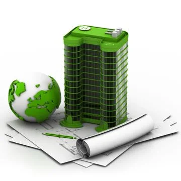 Modern project of building. Ilustración de archivo