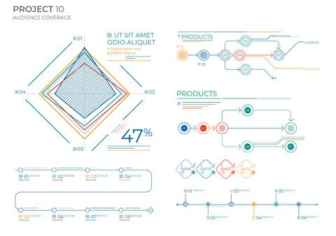 Modern project charts. Finance elements vector illustration. Stock Illustration