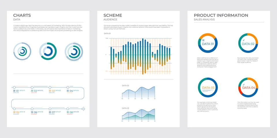 Modern project charts. Finance elements vector illustration. Illustrazione stock