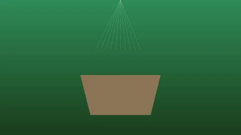 Modern projector casting light beams on brown trapezoid surface Stock Illustration