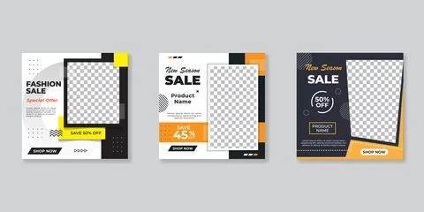 Modern promotion square web banner for social media mobile apps.Elegant sale  Stock Illustration