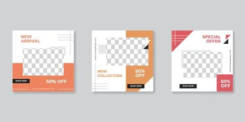 Modern promotion square web banner for social media mobile apps. Elegant sale Illustrazione stock