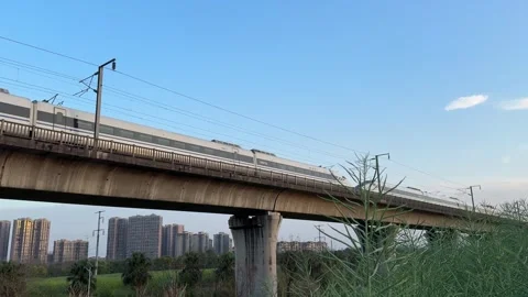 Modern Public Transportation System and Urban Expansion in Chengdu China at Vídeo Stock 334696657