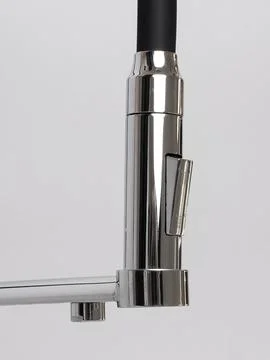 Modern pull-down kitchen faucet on white background Stock Photos