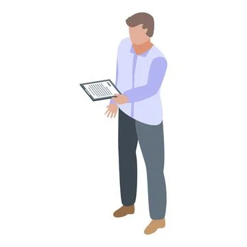 Modern purchasing manager icon, isometric style Stock Illustration