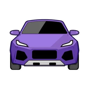 Modern purple car front view illustration 스톡 일러스트