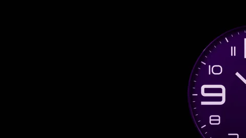 Modern purple clock face moving fast forward transition Stock-Footage 127468445