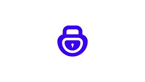 Modern Purple Digital Lock Security Icon Design Vidéo 332526264