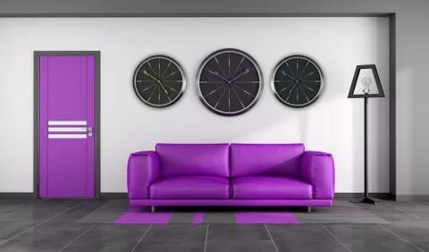 Modern purple interior Stock Illustration