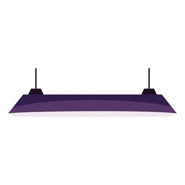 Modern purple linear pendant ceiling light, ideal for home or office lighting. Stock Illustration