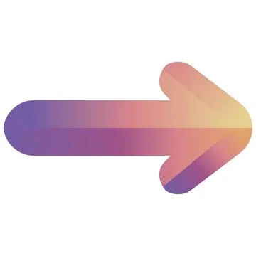 Modern purple orange gradient 3D right arrow with soft shadow. Stock Illustration
