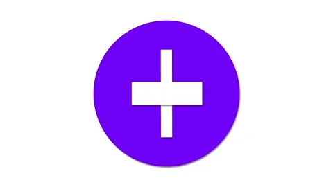 Modern Purple Plus Sign Icon Video stock 280778395