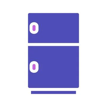 Modern Purple Refrigerator Simple Vector Design Stock Illustration