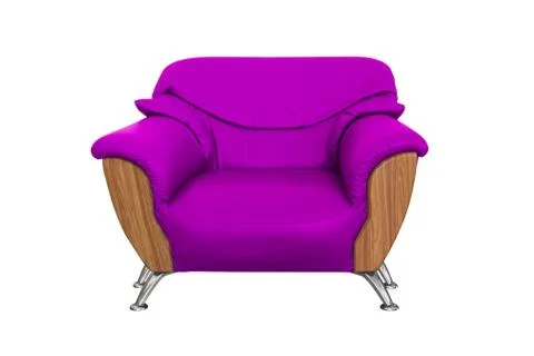 Modern purple sofa Stock Photos