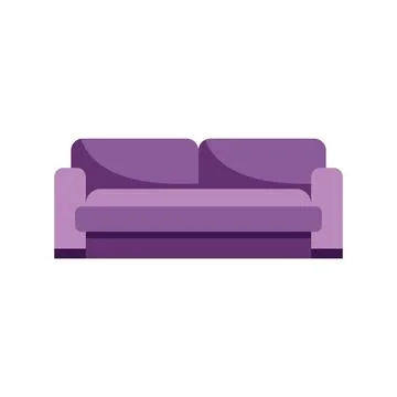 Modern purple sofa providing comfortable sitting experience Stock Illustration