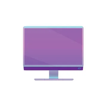 Modern purple, ultraviolet flat screen computer monitor Isolated Stock Illustration