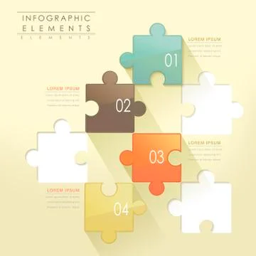 Modern puzzle infographic elements イラスト素材