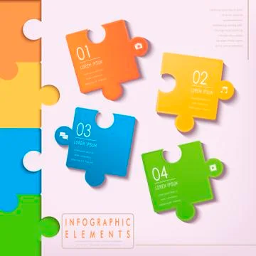 Modern puzzle infographic elements Stockillustratie