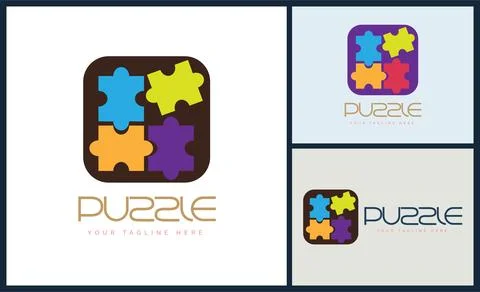 Modern puzzle  logo design template for brand or company and other Stock Illustration