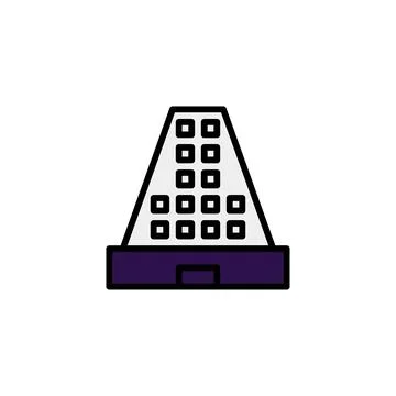Modern pyramid style skyscraper building design with symmetrical windows an.. Ilustración de archivo