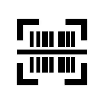 Modern QR code scanner icon for mobile app interface with transparent background Ilustración de archivo